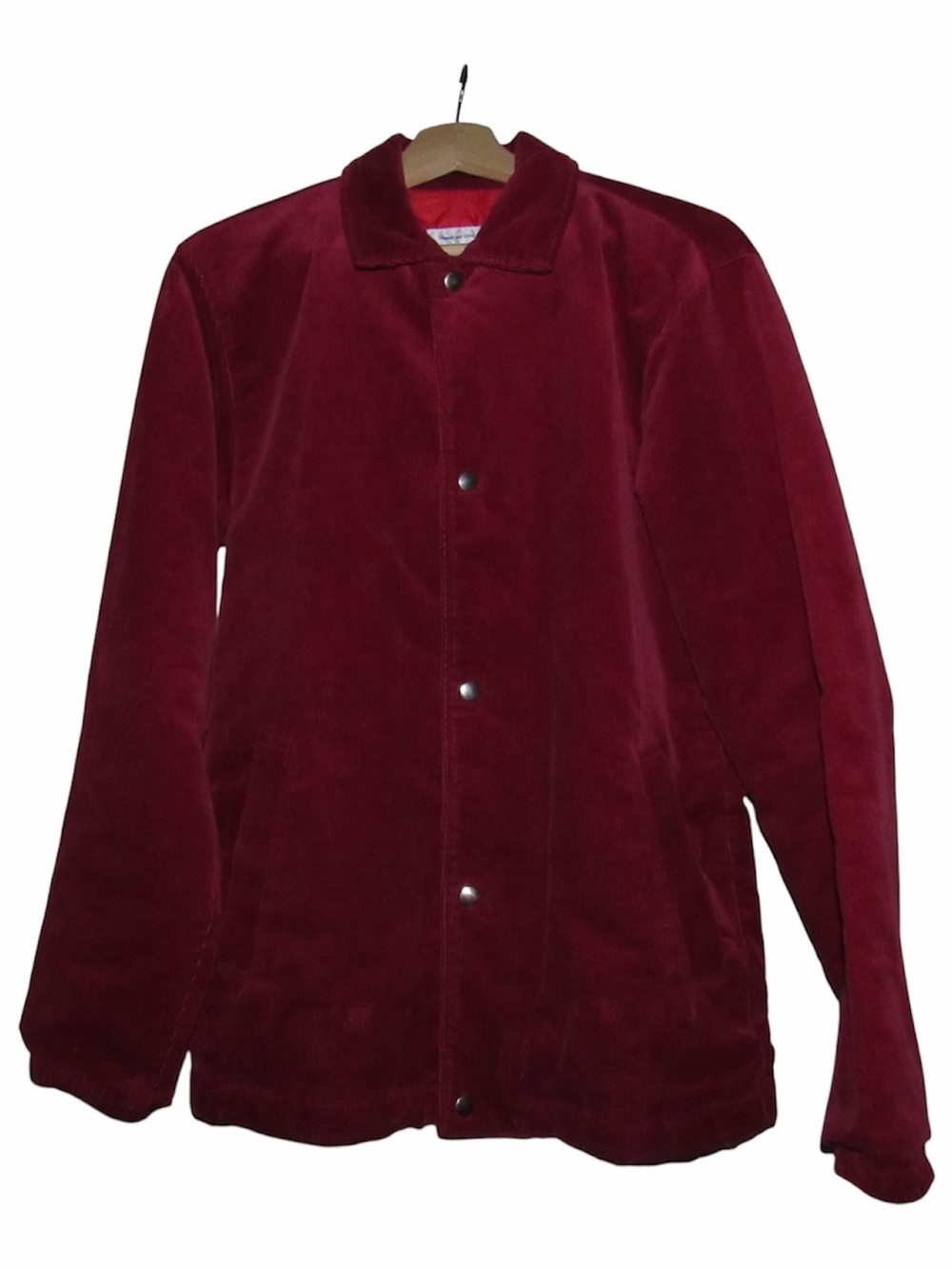 Comme Des Garcons Corduroy Coaches Jacket Red Burgundy Mens Size Medium Rare